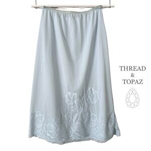 Vanity Fair Vintage 60s Slip Skirt Half Slip Nylon Baby Blue Medium